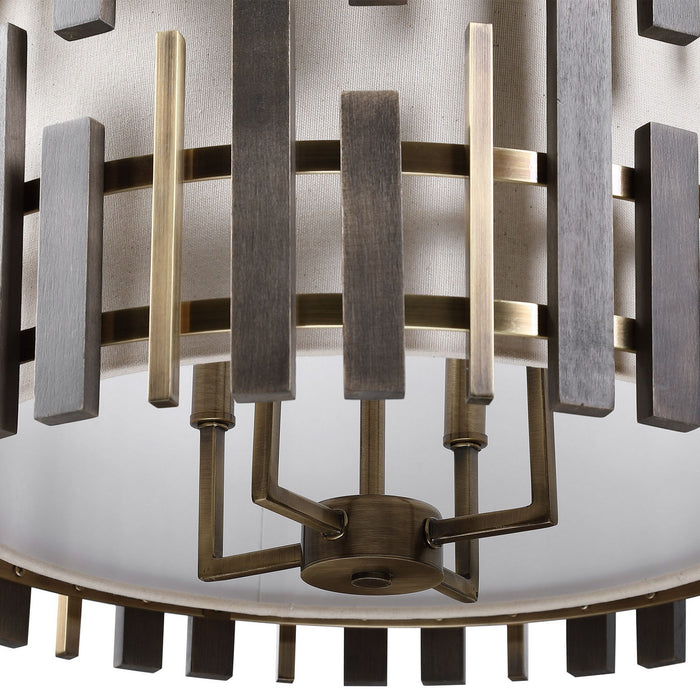 Uttermost - 21517 - Four Light Pendant - Myers - Antique Brass