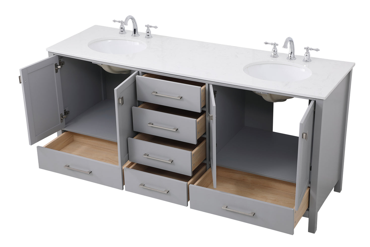 Elegant Lighting VF18872DGR Double Bathroom Vanity Irene Gray