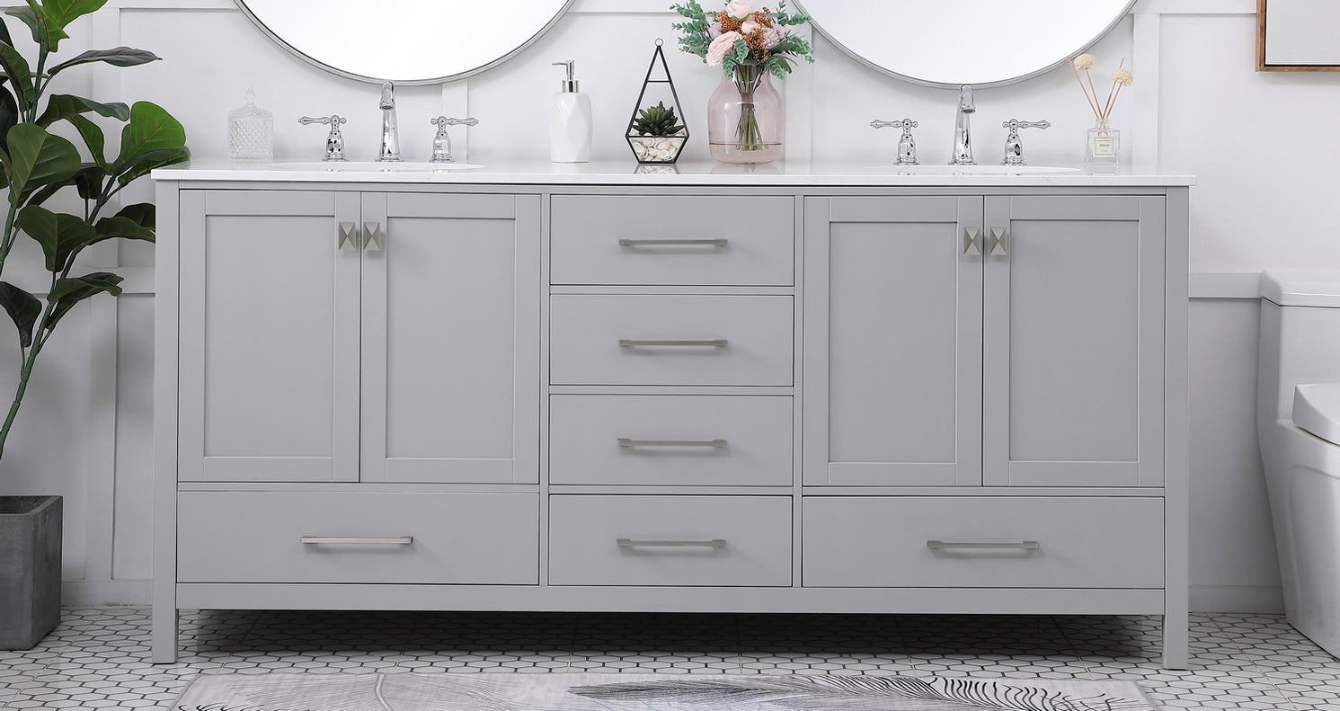 Elegant Lighting VF18872DGR Double Bathroom Vanity Irene Gray