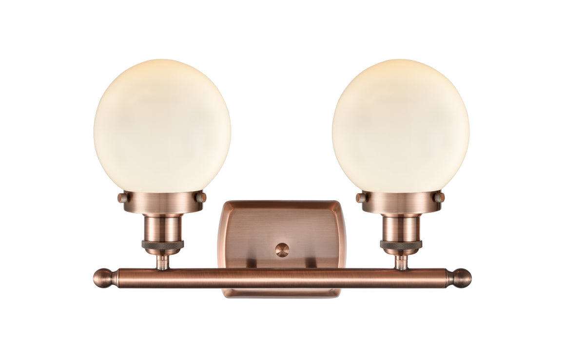 Innovations - 916-2W-AC-G201-6 - Two Light Bath Vanity - Ballston - Antique Copper