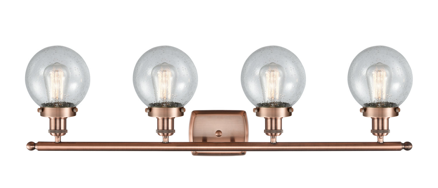 Innovations - 916-4W-AC-G204-6 - Four Light Bath Vanity - Ballston - Antique Copper