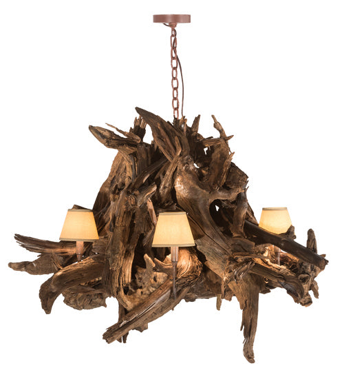 Meyda Tiffany - 197275 - Six Light Chandelier - Driftwood - Rust,Natural Wood