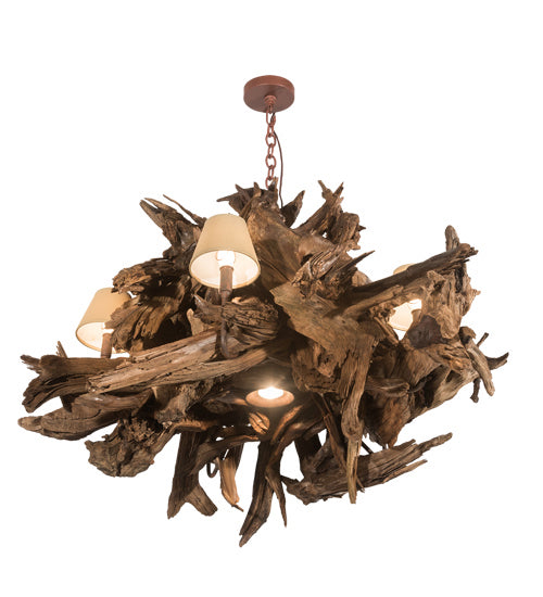 Meyda Tiffany - 197275 - Six Light Chandelier - Driftwood - Rust,Natural Wood