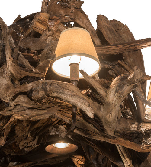 Meyda Tiffany - 197275 - Six Light Chandelier - Driftwood - Rust,Natural Wood