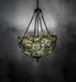 Meyda Tiffany - 231193 - Three Light Pendant - Trillium & Violet - Mahogany Bronze