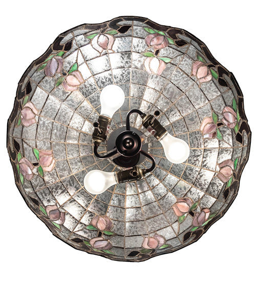 Meyda Tiffany - 232769 - Three Light Pendant - Roseborder - Mahogany Bronze