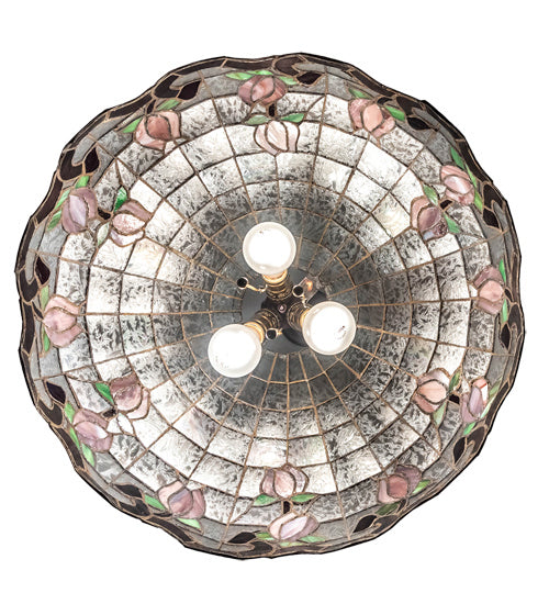 Meyda Tiffany - 232771 - Three Light Pendant - Roseborder - Mahogany Bronze