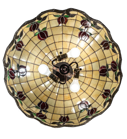 Meyda Tiffany - 232772 - Three Light Pendant - Roseborder - Mahogany Bronze