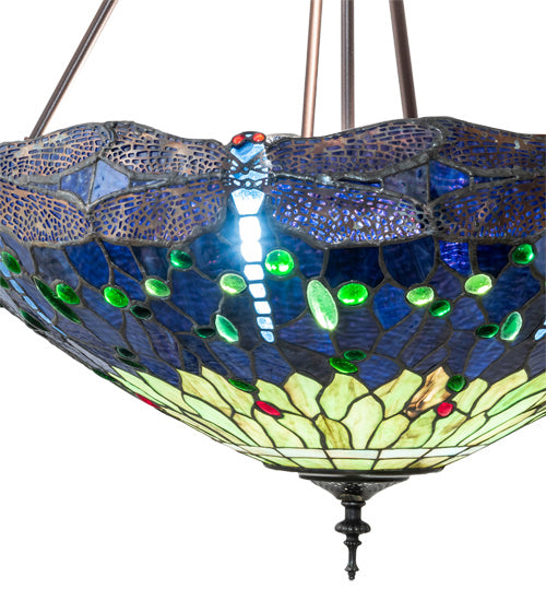 Meyda Tiffany - 232781 - Three Light Pendant - Tiffany Hanginghead Dragonfly - Mahogany Bronze