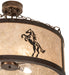 Meyda Tiffany - 233538 - Four Light Semi-Flushmount - Black Stallion - Mahogany Bronze