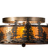 Meyda Tiffany - 233628 - Two Light Flushmount - Tall Pines - Antique Copper,Burnished