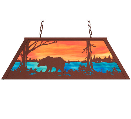 Meyda Tiffany - 234050 - Six Light Pendant - Bear At Lake - Rust