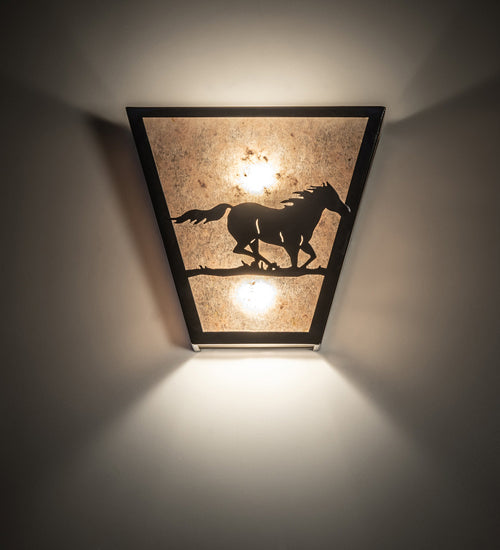 Meyda Tiffany - 235509 - Two Light Wall Sconce - Running Horses - Timeless Bronze