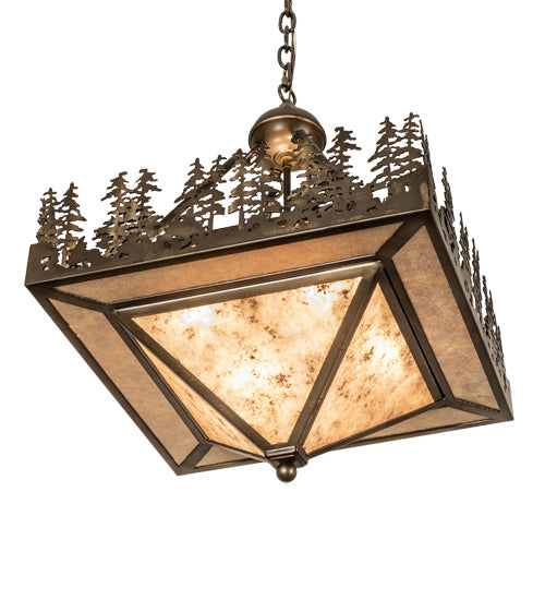 Meyda Tiffany - 236054 - Four Light Pendant - Pine Lake - Antique Copper