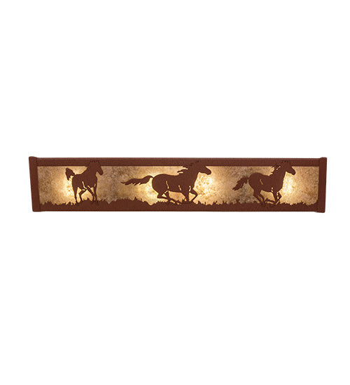 Meyda Tiffany - 236602 - Four Light Vanity - Running Horses - Rust