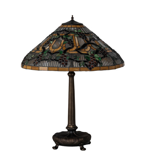 Meyda Tiffany - 65301 - One Light Table Lamp - Jeweled Grape - Mahogany Bronze