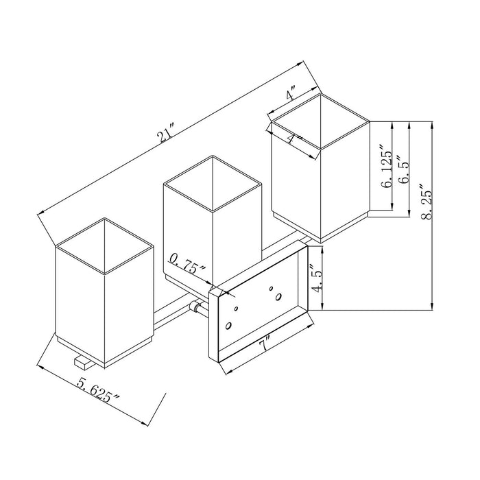 Three Light Bath Bracket-Bathroom Fixtures-Forte-Lighting Design Store