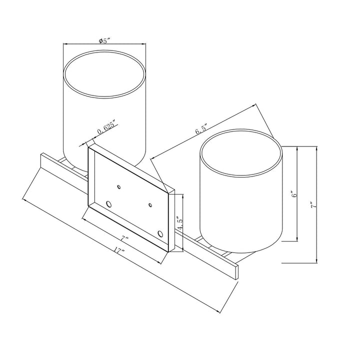 Two Light Bath Bracket-Bathroom Fixtures-Forte-Lighting Design Store