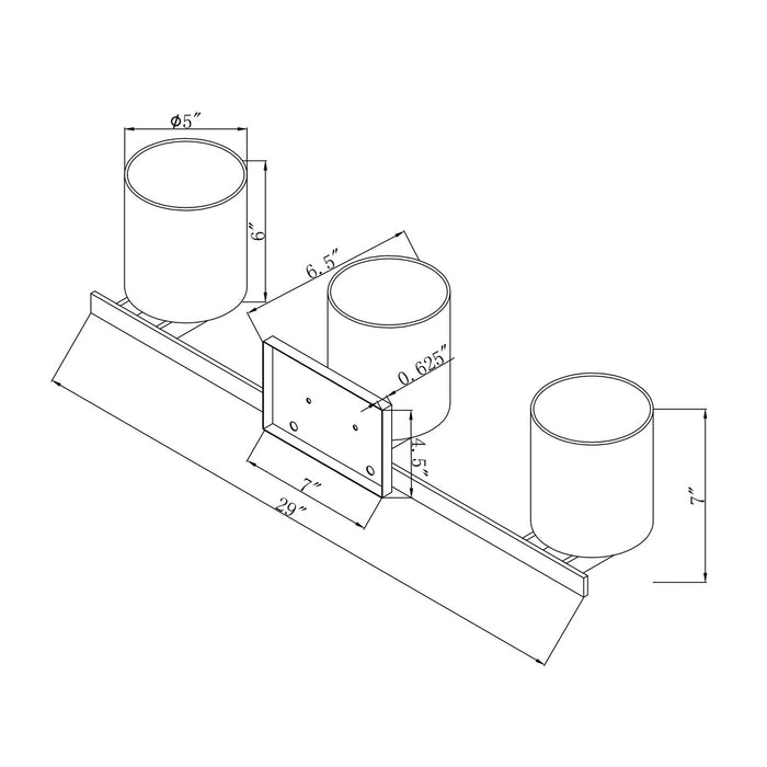 Three Light Bath Bracket-Bathroom Fixtures-Forte-Lighting Design Store