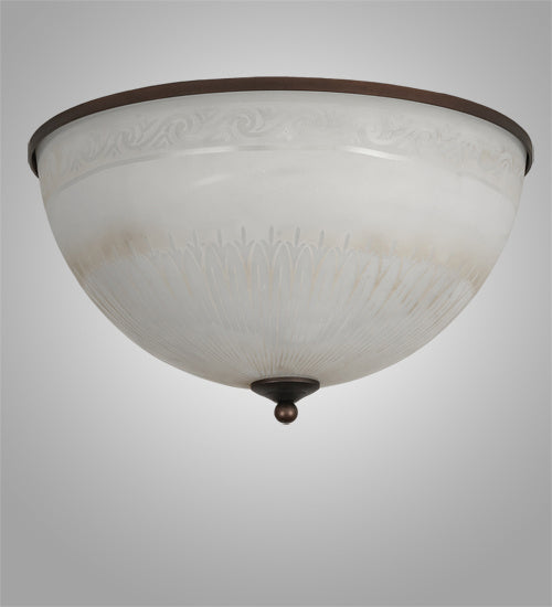 Meyda Tiffany - 170708 - Four Light Flushmount - Ovum Aquinum - Mahogany Bronze