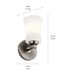 Kichler - 55115CLP - One Light Wall Sconce - Brianne - Classic Pewter