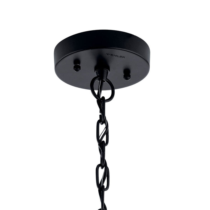 Kichler - 59064BSL - One Light Outdoor Pendant - Mercer - Black with Silver Highlights