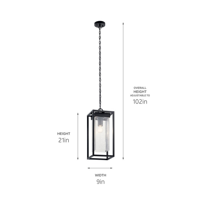 Kichler - 59064BSL - One Light Outdoor Pendant - Mercer - Black with Silver Highlights
