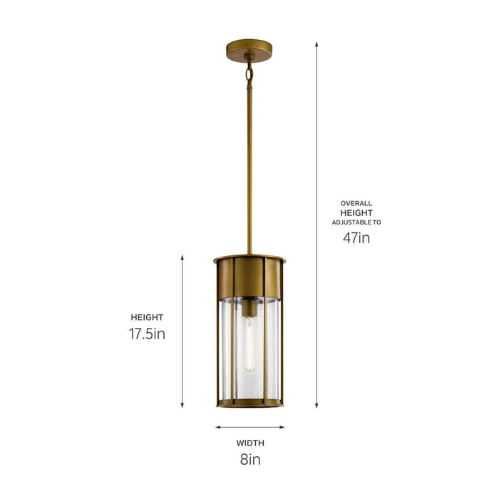 Kichler - 59082NBR - One Light Outdoor Pendant - Camillo - Natural Brass