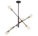 Meridian - M10084ORBNB - Six Light Chandelier - Oil Rubbed Bronze with Natural Brass