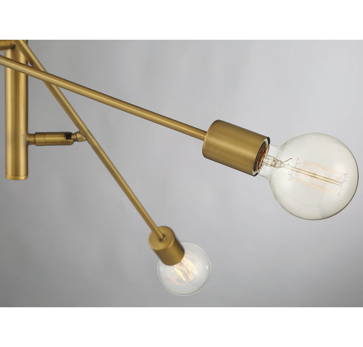 Meridian - M10084NB - Six Light Chandelier - Natural Brass