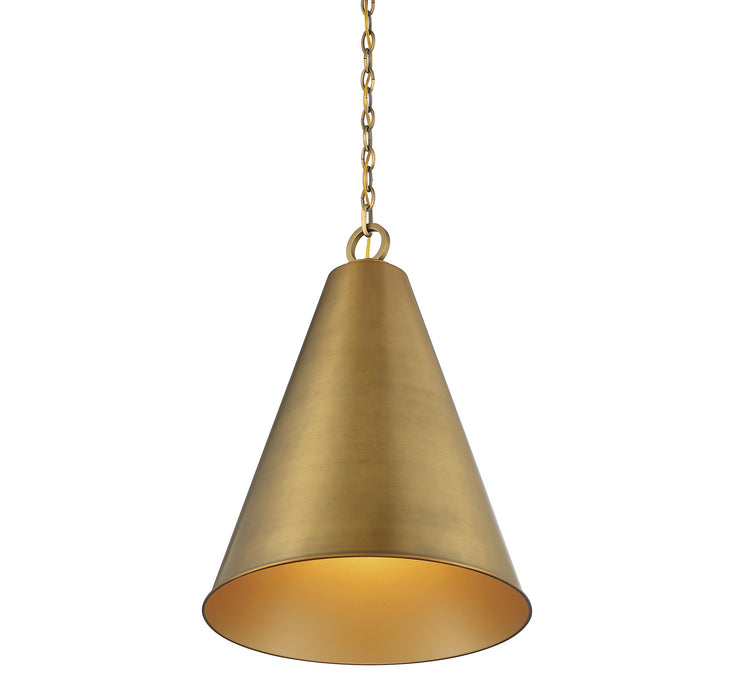 Meridian - M70112NB - One Light Pendant - Natural Brass