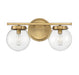 Meridian - M80046NB - Two Light Bath Bar - Natural Brass