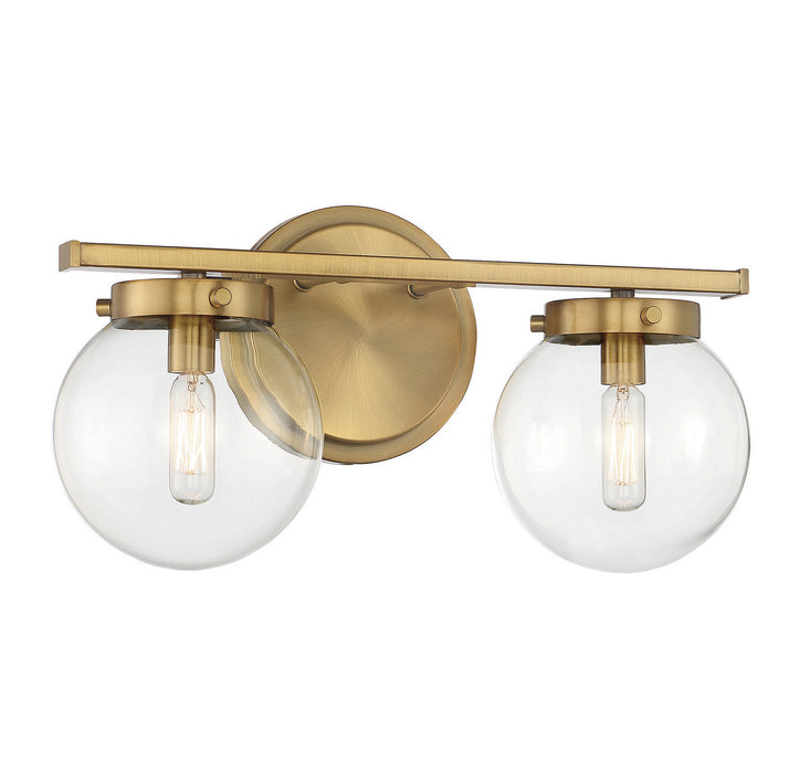 Meridian - M80046NB - Two Light Bath Bar - Natural Brass