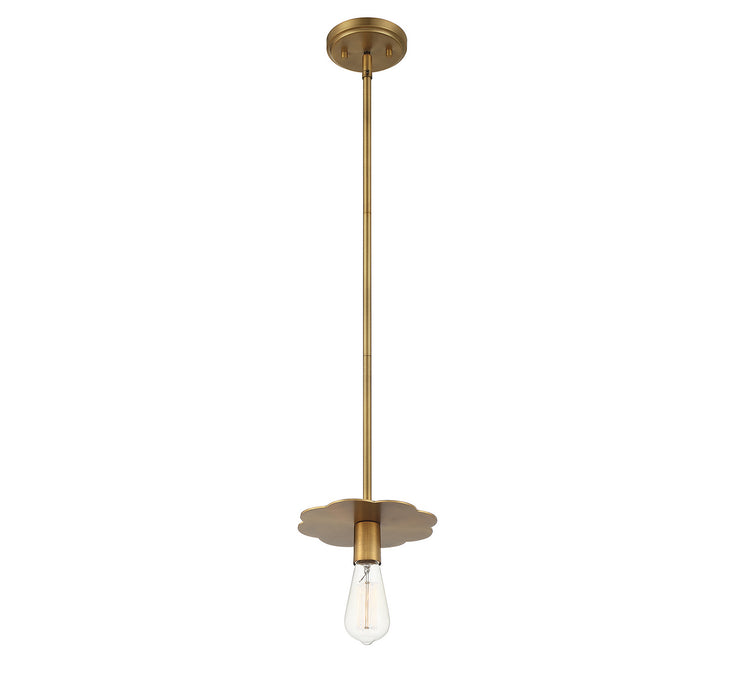 Meridian - M70113NB - One Light Mini Pendant - Natural Brass