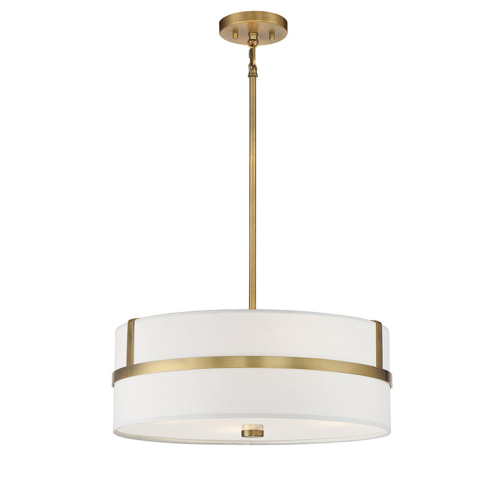 Meridian - M70102NB - Four Light Pendant - Natural Brass