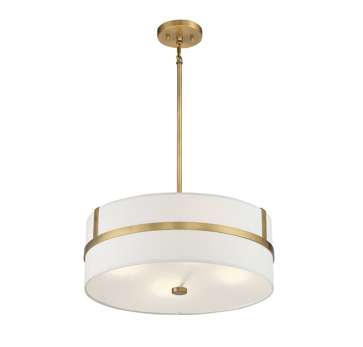 Meridian - M70102NB - Four Light Pendant - Natural Brass