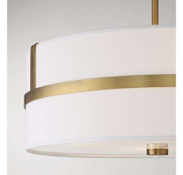 Meridian - M70102NB - Four Light Pendant - Natural Brass