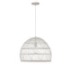 Meridian - M70106WR - One Light Pendant - White Rattan With A White Socket