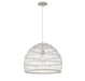 Meridian - M70106WR - One Light Pendant - White Rattan With A White Socket