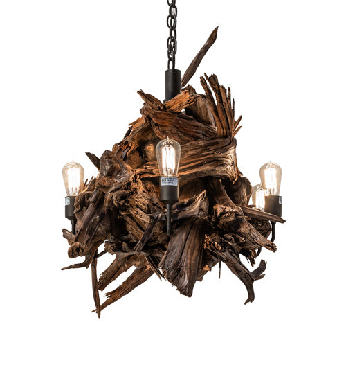 Meyda Tiffany - 237292 - Eight Light Chandelier - Driftwood - Natural Wood,Mahogany Bronze