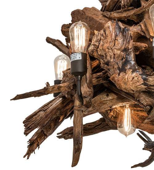 Meyda Tiffany - 237292 - Eight Light Chandelier - Driftwood - Natural Wood,Mahogany Bronze