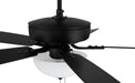 Craftmade - P211FB5-52FBGW - 52``Ceiling Fan - Pro Plus 211 White Bowl Light Kit - Flat Black