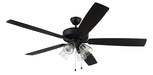 Craftmade - S104FB5-60FBGW - 60``Ceiling Fan - Super Pro 104 Clear 4 Light Kit - Flat Black