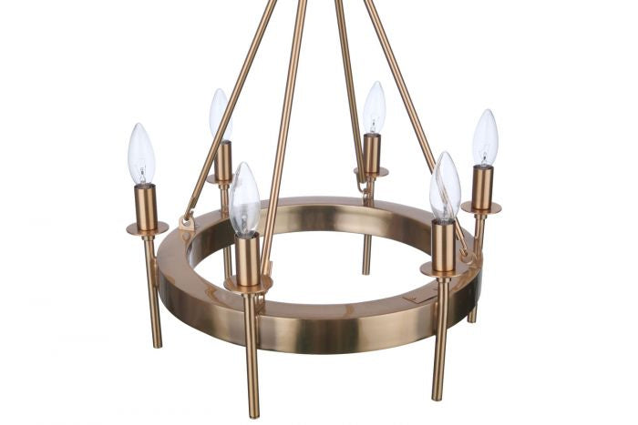 Craftmade - 54326-SB - Six Light Chandelier - Larrson - Satin Brass