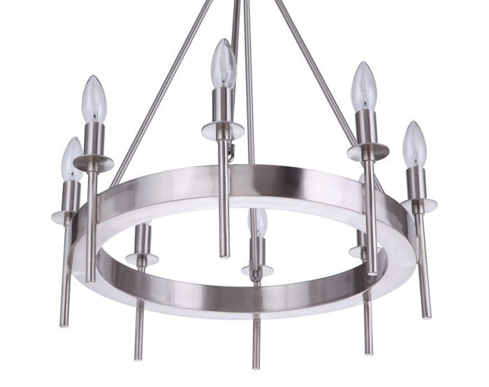 Craftmade - 54328-BNK - Eight Light Chandelier - Larrson - Brushed Polished Nickel