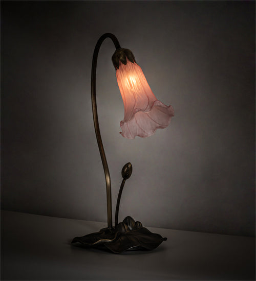 Meyda Tiffany - 13692 - One Light Accent Lamp - Pink Pond Lily - Mahogany Bronze