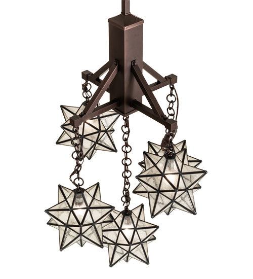 Meyda Tiffany - 237620 - Five Light Chandelier - Moravian Star - Mahogany Bronze