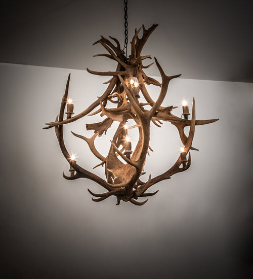 Meyda Tiffany - 212275 - Ten Light Chandelier - Antlers - Antique Copper