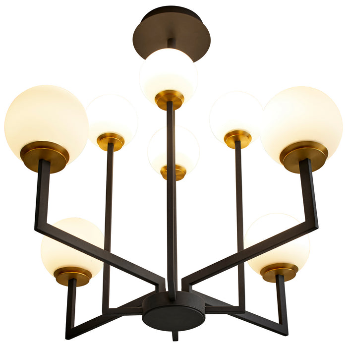 Oxygen - 3-28-1540 - LED Chandelier - Bonzo - Black/Aged Brass