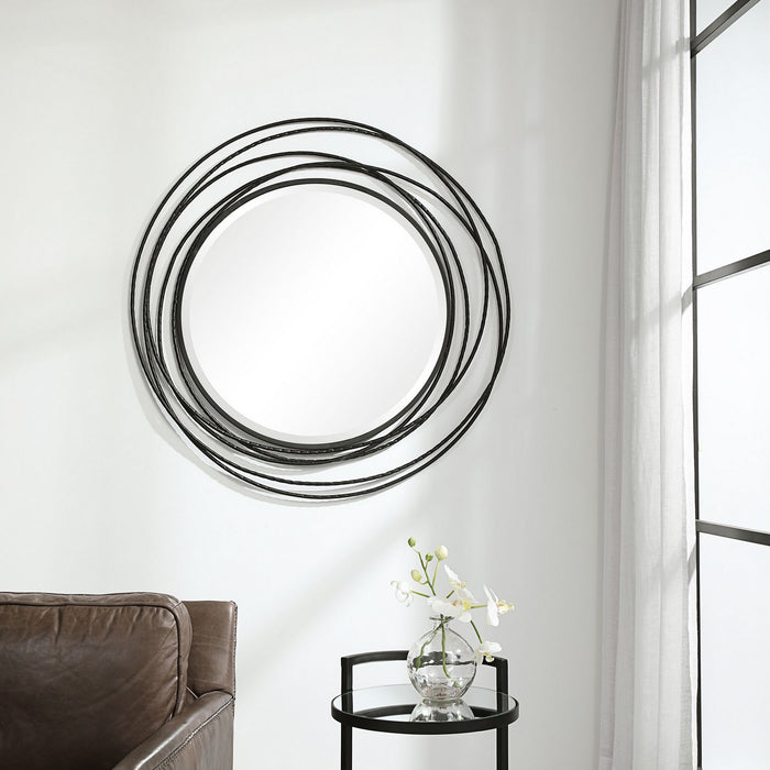 Uttermost - 09704 - Mirror - Whirlwind - Satin Black